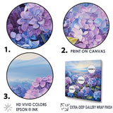 Designart "Purple Hydrangea Paradise Flowers " Flower Field Wall Art