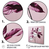 Designart "Purple Leaves Plum Precision I" Leaves Wall Art