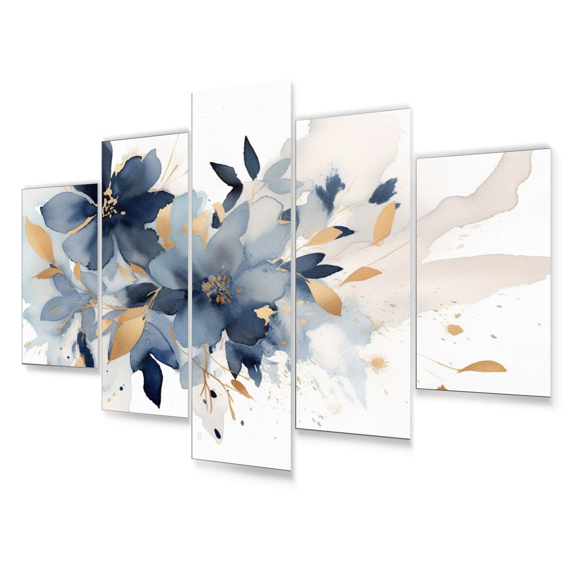 Designart "Purple Lilacs Fragrant Blossoms I" Floral Art Living Room Set