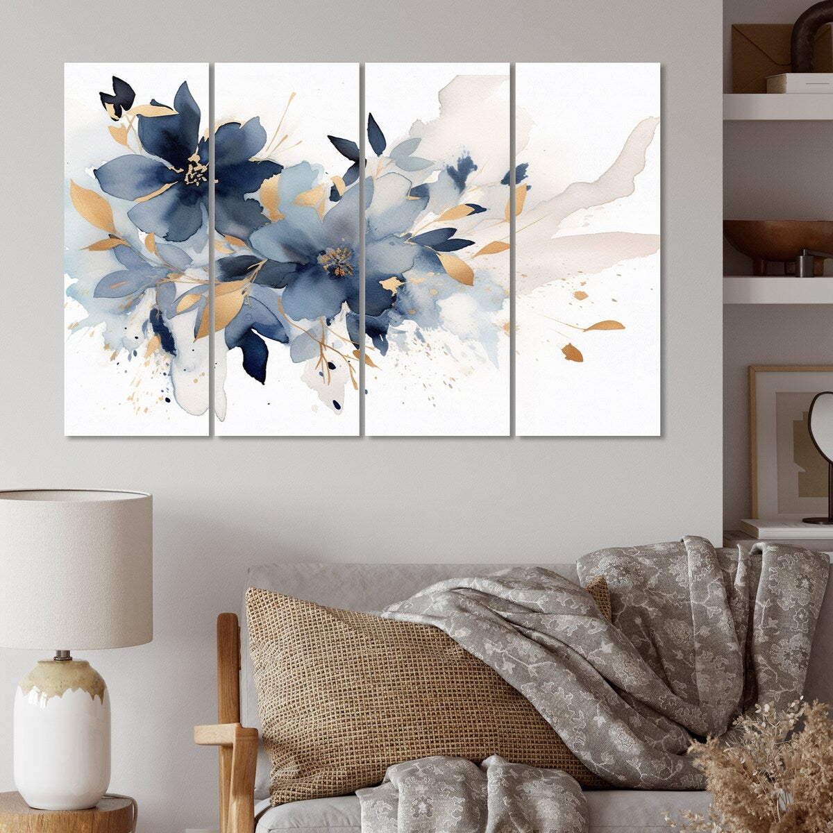 Designart "Purple Lilacs Fragrant Blossoms I" Floral Art Living Room Set