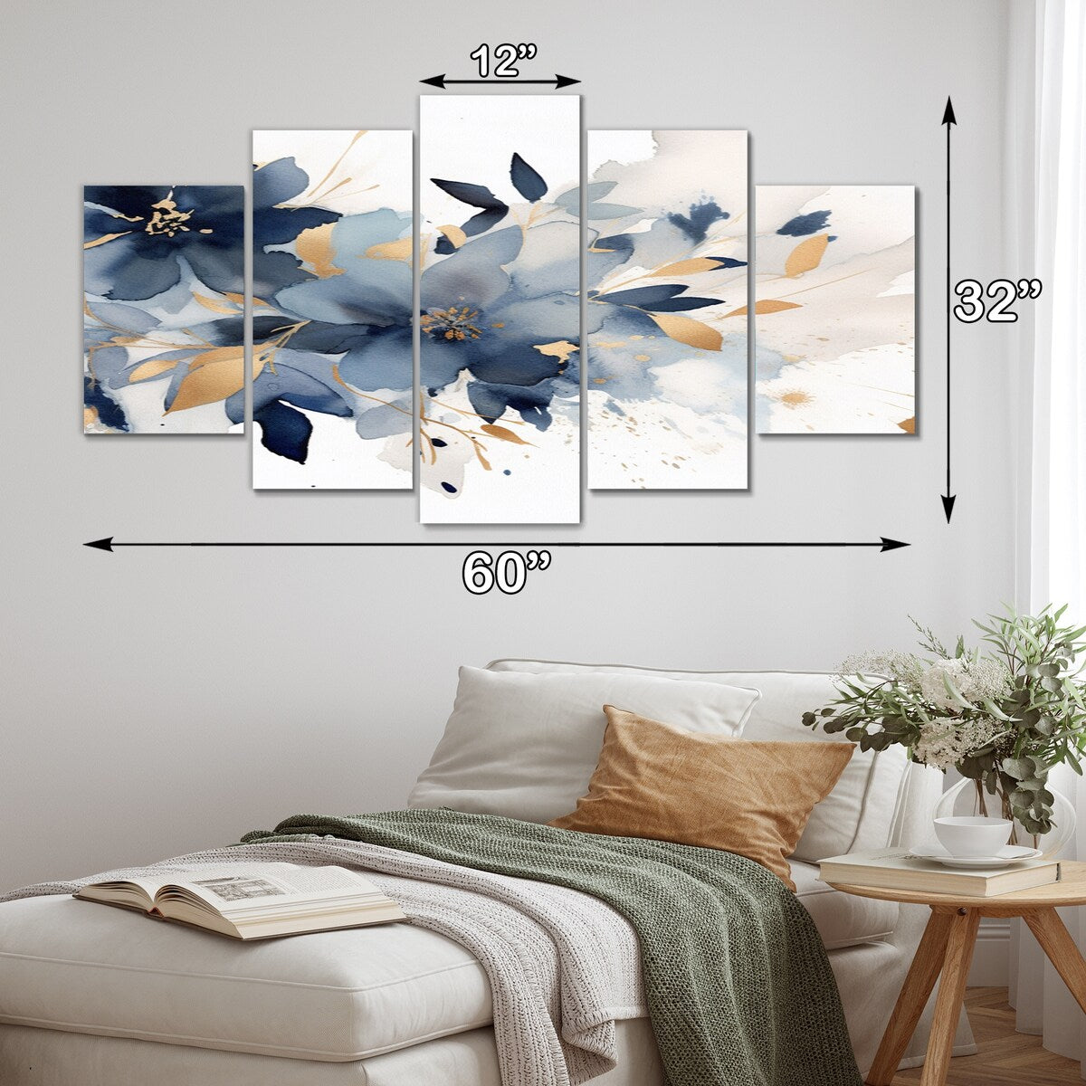 Designart "Purple Lilacs Fragrant Blossoms I" Floral Art Living Room Set