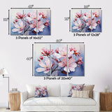 Designart "Purple Magnolias Wilds" Abstract Botanicals Wall Art Prints Set