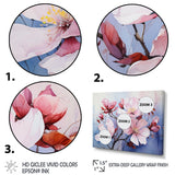 Designart "Purple Magnolias Wilds" Abstract Botanicals Wall Art Prints Set
