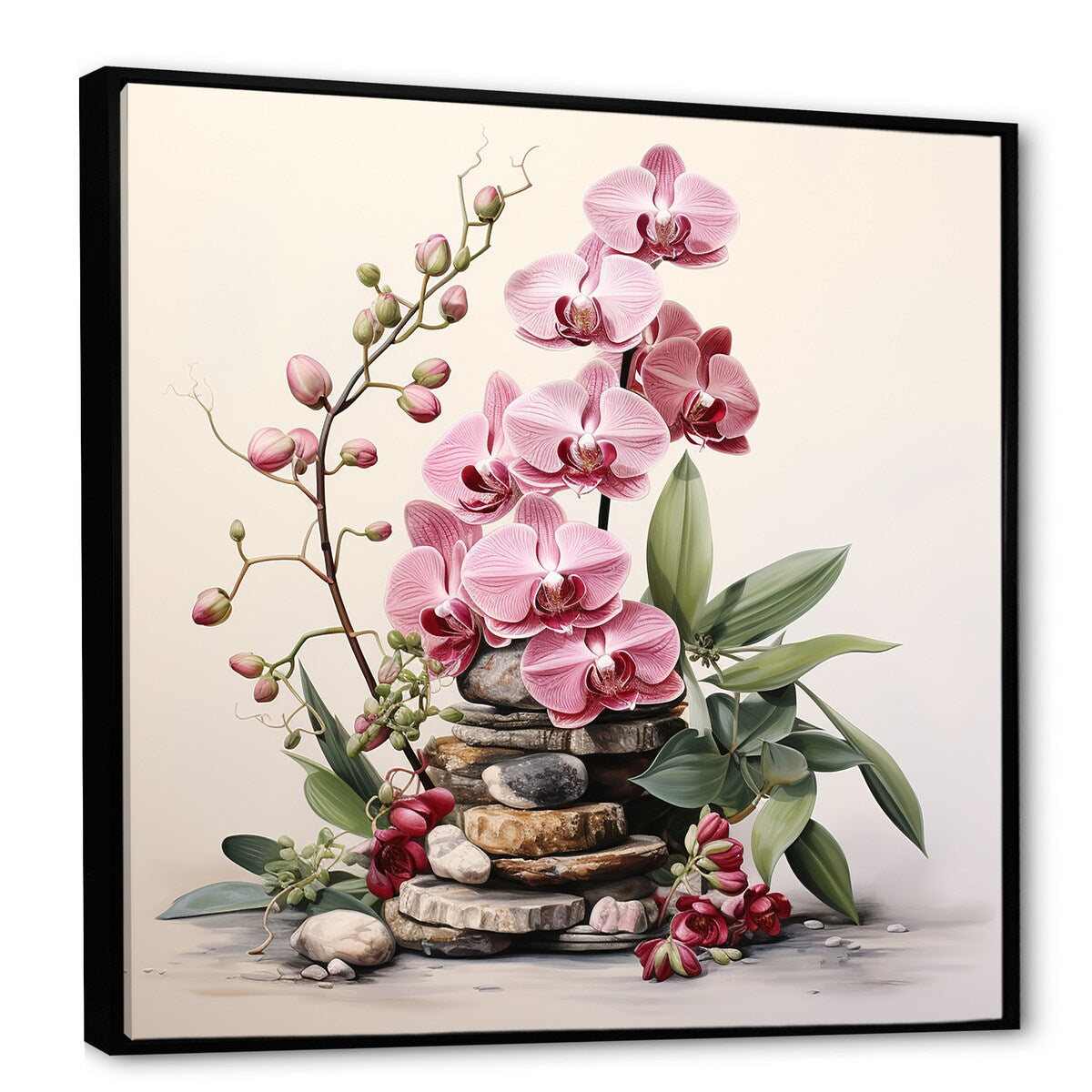 Designart "Purple Orchid Beauty II" Orchid Purple Wall Decor - Traditional Entryway Framed Wall Art Print