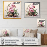 Designart "Purple Orchid Beauty II" Orchid Purple Wall Decor - Traditional Entryway Framed Wall Art Print