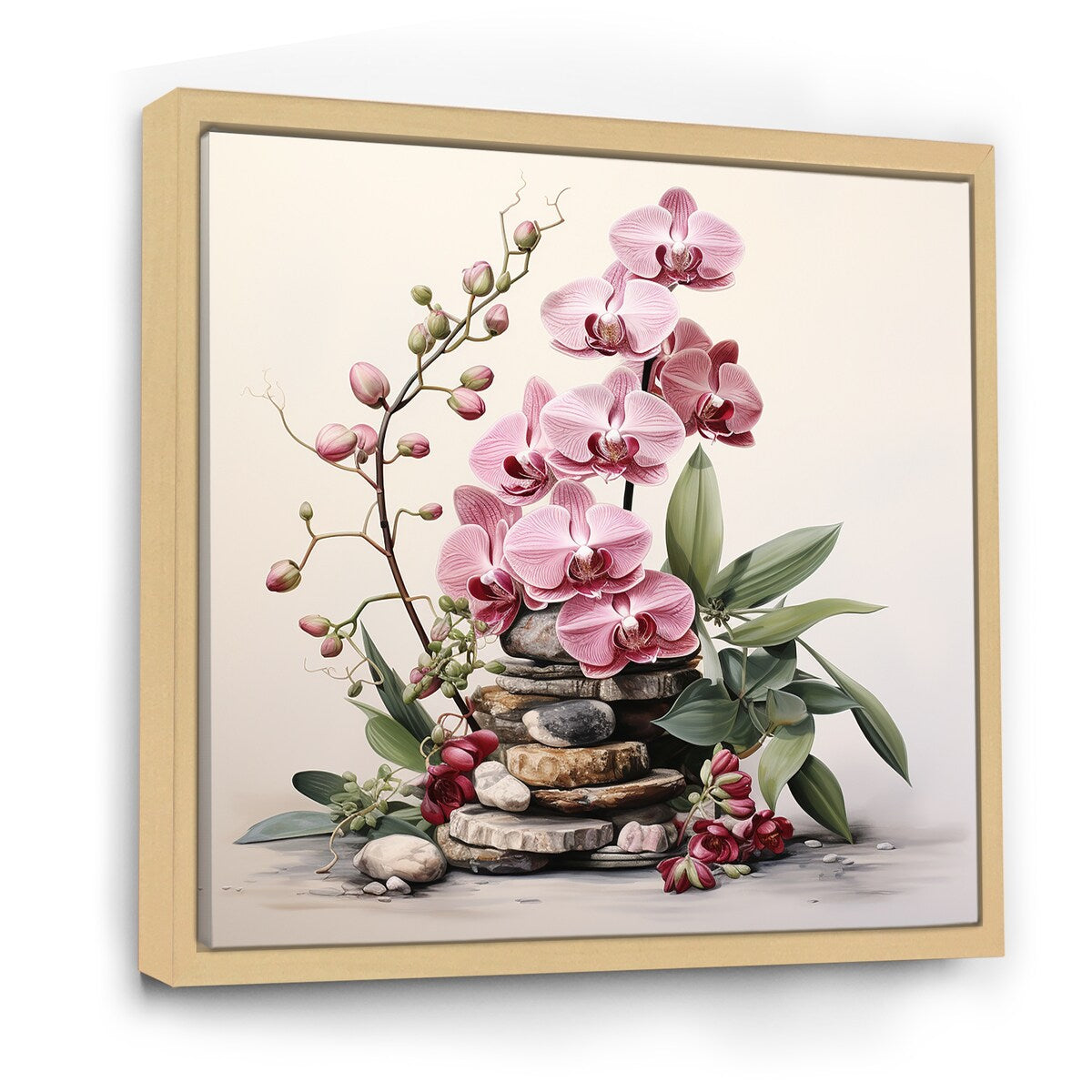 Designart "Purple Orchid Beauty II" Orchid Purple Wall Decor - Traditional Entryway Framed Wall Art Print