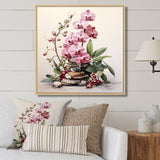 Designart "Purple Orchid Beauty II" Orchid Purple Wall Decor - Traditional Entryway Framed Wall Art Print