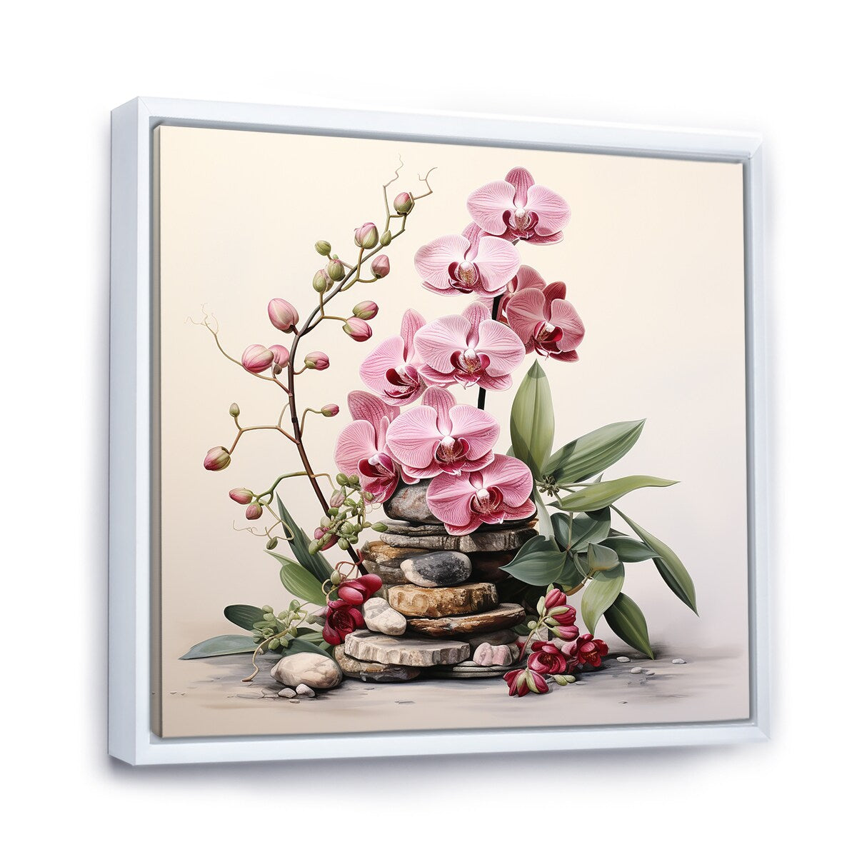 Designart "Purple Orchid Beauty II" Orchid Purple Wall Decor - Traditional Entryway Framed Wall Art Print