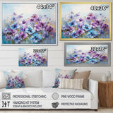 Designart "Purple Pansies Blooming Field I" Flower Field Wall Art