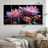 Designart "Purple Pink Cactus Desert Royalty Queen" Floral Metal Wall Decor Set