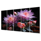 Designart "Purple Pink Cactus Desert Royalty Queen" Floral Metal Wall Decor Set