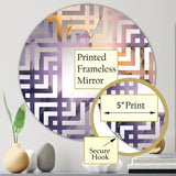 Designart "Purple and Gold Marble Ink Clouds X" Fractals Purple Wall Mirror - Modern Mirror For Wall Art Decor