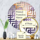 Designart "Purple and Gold Marble Ink Clouds X" Fractals Purple Wall Mirror - Modern Mirror For Wall Art Decor