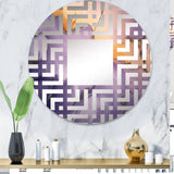 Designart "Purple and Gold Marble Ink Clouds X" Fractals Purple Wall Mirror - Modern Mirror For Wall Art Decor