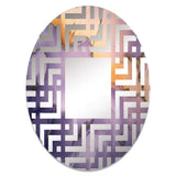 Designart "Purple and Gold Marble Ink Clouds X" Fractals Purple Wall Mirror - Modern Mirror For Wall Art Decor
