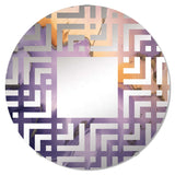 Designart "Purple and Gold Marble Ink Clouds X" Fractals Purple Wall Mirror - Modern Mirror For Wall Art Decor