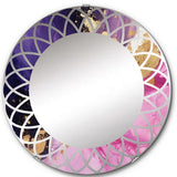 Designart "Purple and Pink Strokes IV" Fractals Modern Wall Mirror
