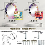 Designart "Purple and Pink Strokes IV" Fractals Modern Wall Mirror
