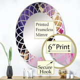 Designart "Purple and Pink Strokes IV" Fractals Modern Wall Mirror