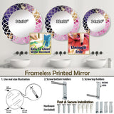 Designart "Purple and Pink Strokes IV" Fractals Modern Wall Mirror