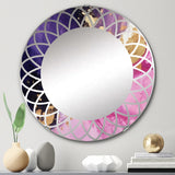 Designart "Purple and Pink Strokes IV" Fractals Modern Wall Mirror