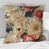 Designart "Radiant Lace Inspired Floral Botanics I" Floral Printed Throw Pillow