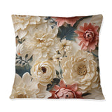 Designart "Radiant Lace Inspired Floral Botanics I" Floral Printed Throw Pillow