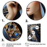 Designart "Radiant Religious Devotion Of Mary I" Christianism Wall Art Blue - Traditional Wall Art Décor For Bedroom