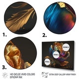 Designart "Rainbow Peony Liquid Gold III" Floral Peony Canvas Art Print - 3 Panels