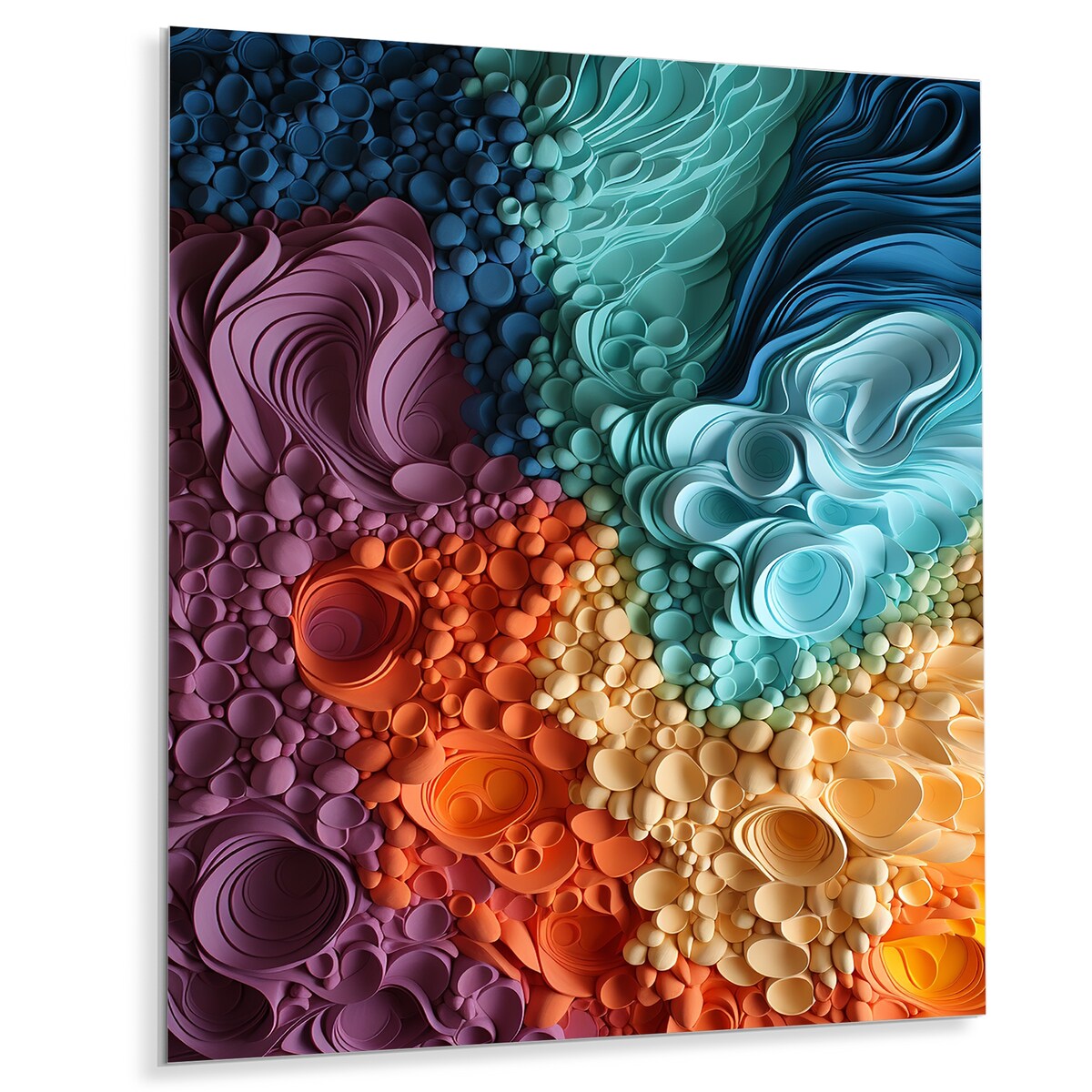 Designart "Rainbow Reverie Collages II" Abstract Collages Metal Wall Art Colorful Wall Décor Modern Metal Art Work