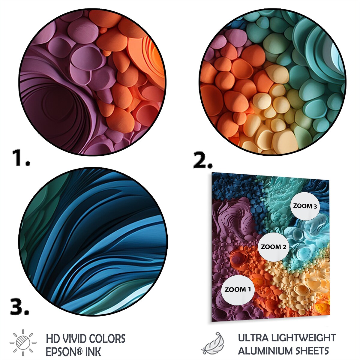 Designart "Rainbow Reverie Collages II" Abstract Collages Metal Wall Art Colorful Wall Décor Modern Metal Art Work