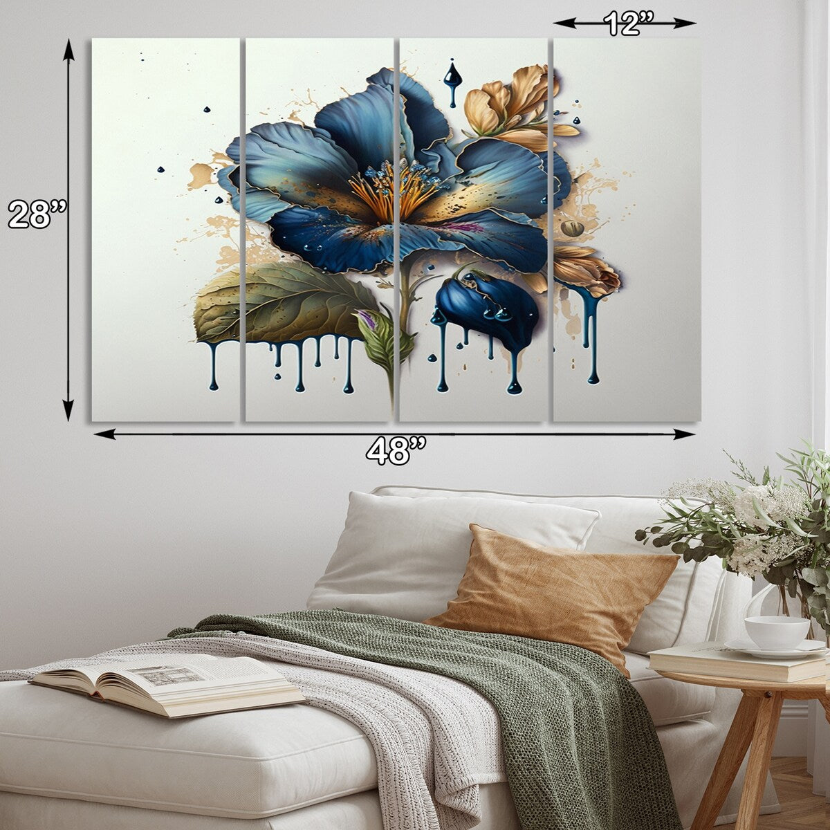 Designart "Realistic Blooming Flowers II" Floral Bouquet Multipanel Canvas Prints