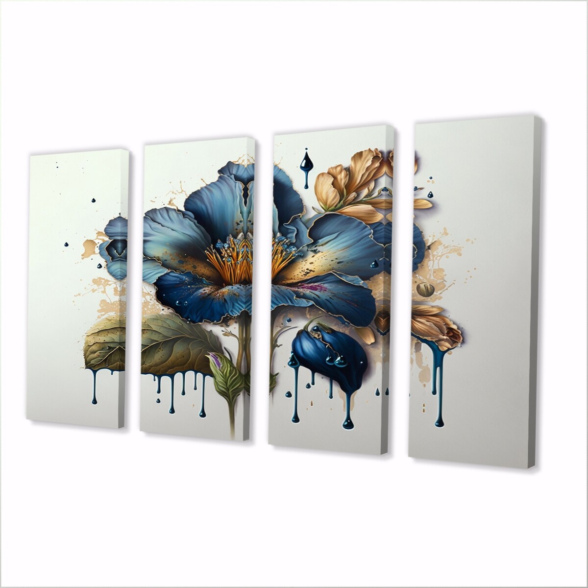 Designart "Realistic Blooming Flowers II" Floral Bouquet Multipanel Canvas Prints