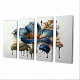 Designart "Realistic Blooming Flowers II" Floral Bouquet Multipanel Canvas Prints