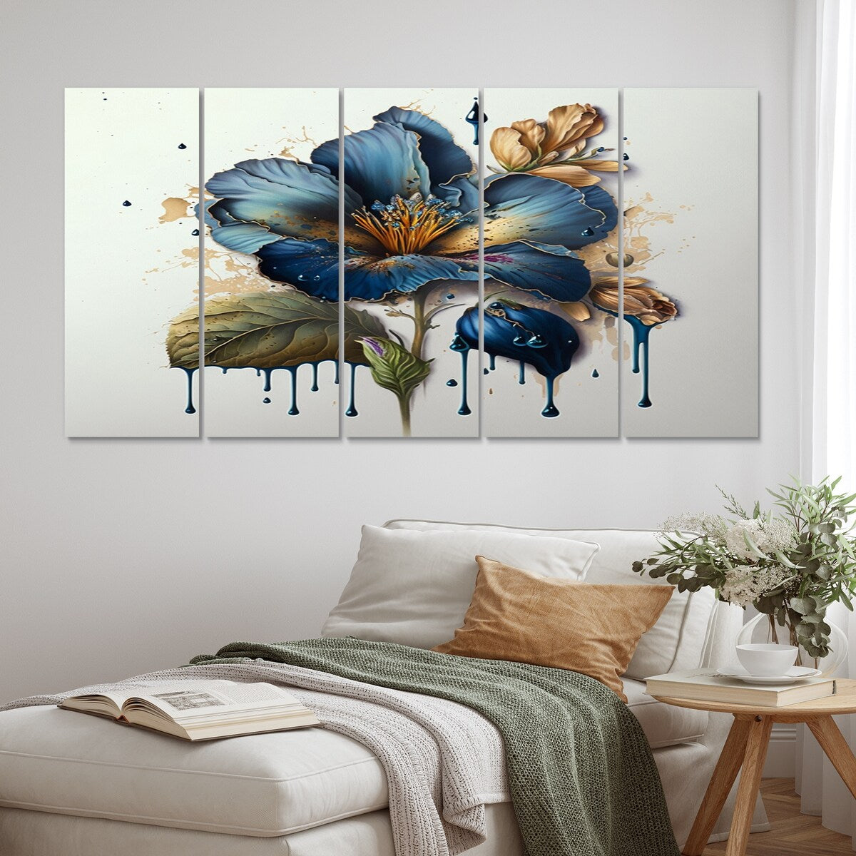 Designart "Realistic Blooming Flowers II" Floral Bouquet Multipanel Canvas Prints