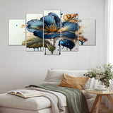Designart "Realistic Blooming Flowers II" Floral Bouquet Multipanel Canvas Prints
