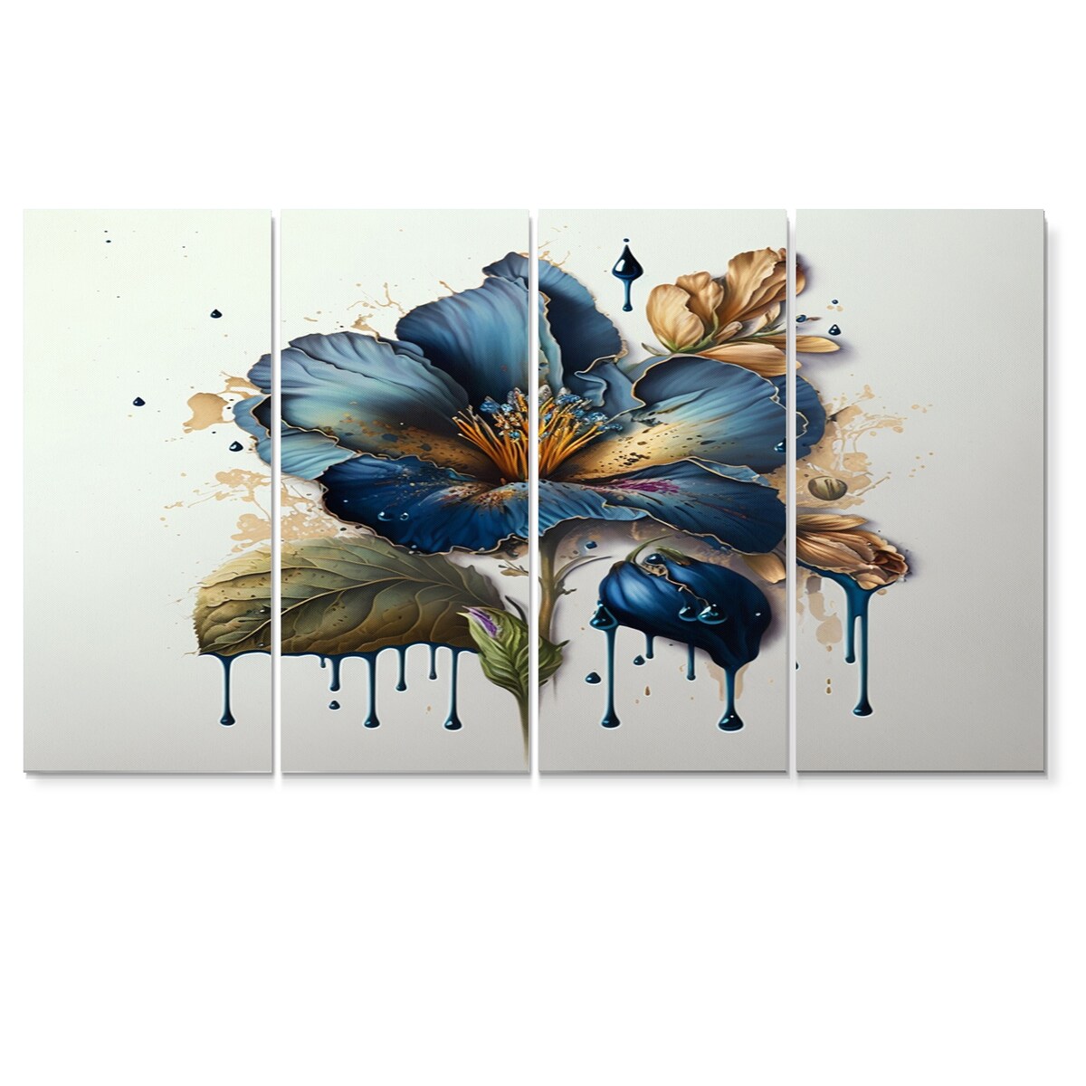 Designart "Realistic Blooming Flowers II" Floral Bouquet Multipanel Canvas Prints