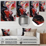 Designart "Red And Black Marble Infusion" Abstract Marble Metal Wall Art