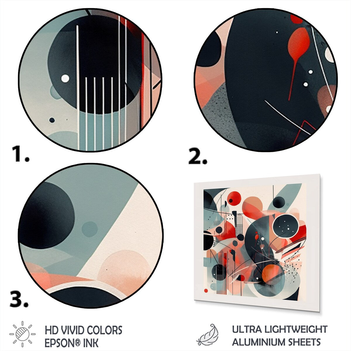 Designart "Red And Black Minamlism Intimacy III" Minimalism Metal Wall Art