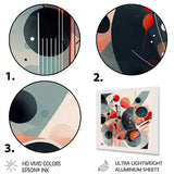 Designart "Red And Black Minamlism Intimacy III" Minimalism Metal Wall Art
