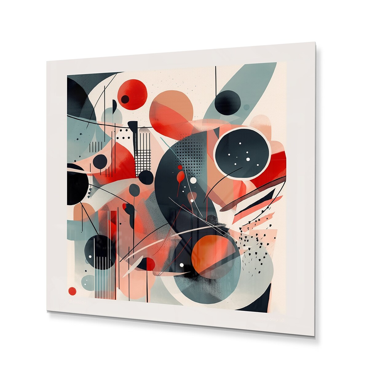 Designart "Red And Black Minamlism Intimacy III" Minimalism Metal Wall Art