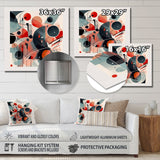 Designart "Red And Black Minamlism Intimacy III" Minimalism Metal Wall Art