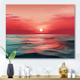Designart "Red And Blue Crimson Horizon Harmony " Abstract Impressionism Wall Art