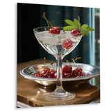 Designart "Red Russian Wilderness Polar Platinum Cocktails" Cocktails Red Metal Wall Art - Traditional Metal Art Work
