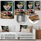 Designart "Red Russian Wilderness Polar Platinum Cocktails" Cocktails Red Metal Wall Art - Traditional Metal Art Work