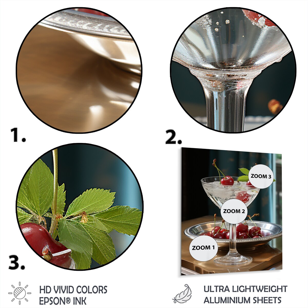 Designart "Red Russian Wilderness Polar Platinum Cocktails" Cocktails Red Metal Wall Art - Traditional Metal Art Work