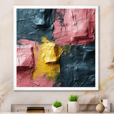 Designart "Rejoicing In Love Pink And Gold Abstract Painting" Abstract Painting Framed Wall Art Prints