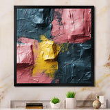 Designart "Rejoicing In Love Pink And Gold Abstract Painting" Abstract Painting Framed Wall Art Prints