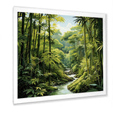 Designart "Relaxing Bamboo Jungle I" Bamboo Wall Decor Green Traditional Hallway Framed Wall Art Decor