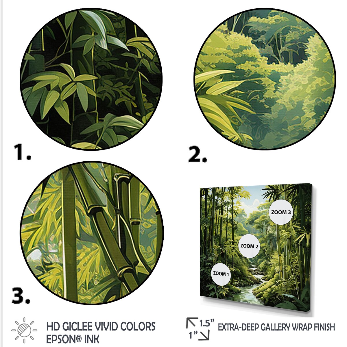 Designart "Relaxing Bamboo Jungle I" Bamboo Wall Decor Green Traditional Hallway Framed Wall Art Decor